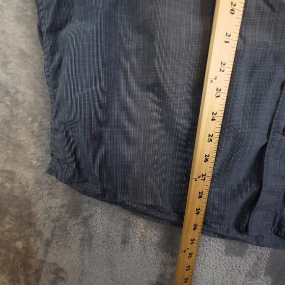 Columbia Mens Shirt Button Up Plaid Blue Short Sleeve Pocket 100% Cotton L‎ - Picture 4 of 12